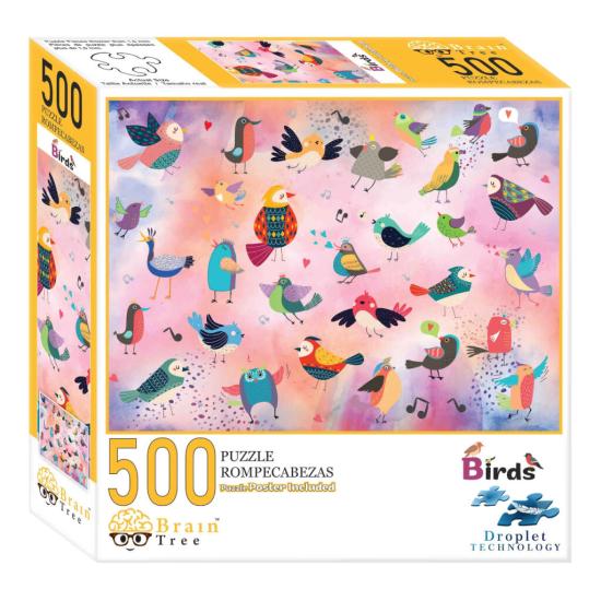 Puzzle Brain Tree Pássaros de Contos de Fadas de 500 Peças