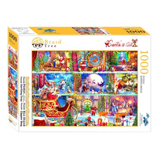 Puzzle Brain Tree Papai Noel Presenteia de 1000 Peças