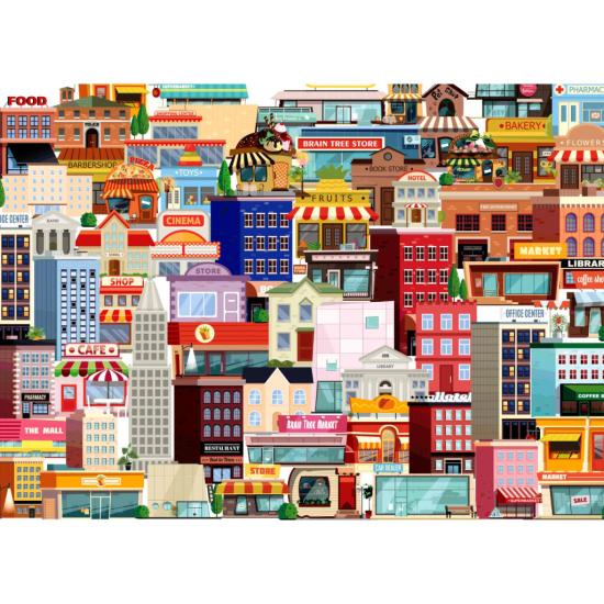 Puzzle Brain Tree Uma Cidade Populosa de 500 Peças