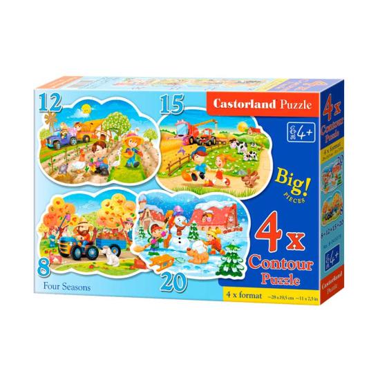 Puzzle Castorland 4x1 Quatro Estações 8+12+15+20 Peças