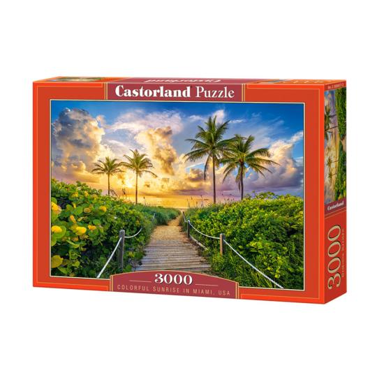 Puzzle Castorland Nascer do Sol Colorido em Miami 3000 Pçs
