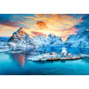 Puzzle Castorland Nascer Do Sol Em Sakrisoy, Lofoten 1000 peças
