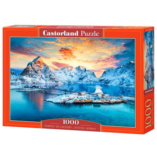 Puzzle Castorland Nascer Do Sol Em Sakrisoy, Lofoten 1000 peças