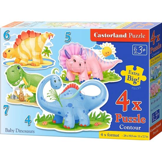 Dinossauros bebê de Puzzle Castorland 4+5+6+7