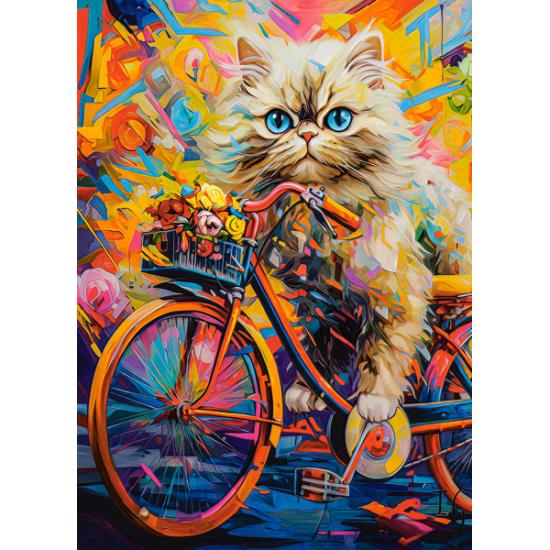 Puzzle Castorland Bicicleta de gatinho floral de 180 peças