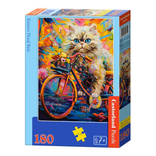 Puzzle Castorland Bicicleta de gatinho floral de 180 peças