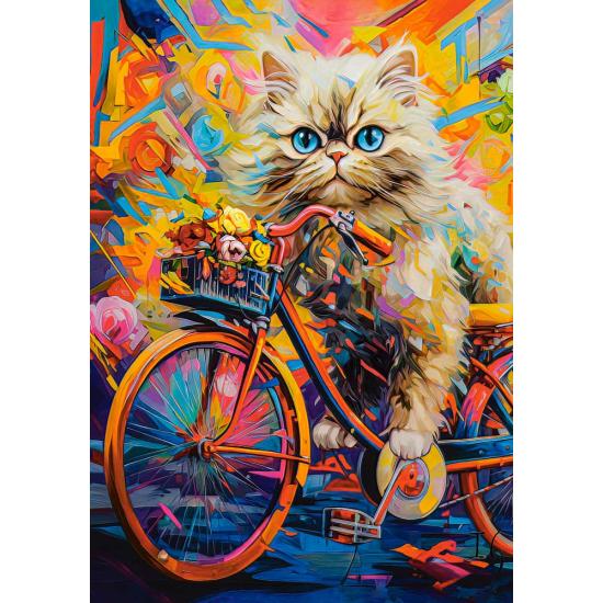 Puzzle Castorland Bicicleta Floral De Gatinho de 500 peças Puzzle Castorland Bicicleta Floral De Gatinho de 500 peças