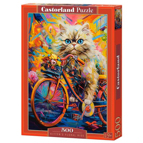 Puzzle Castorland Bicicleta Floral De Gatinho de 500 peças Puzzle Castorland Bicicleta Floral De Gatinho de 500 peças