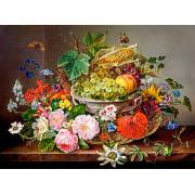 Puzzle Castorland Natureza-Morta com Flores e Cesta de Frutas 2