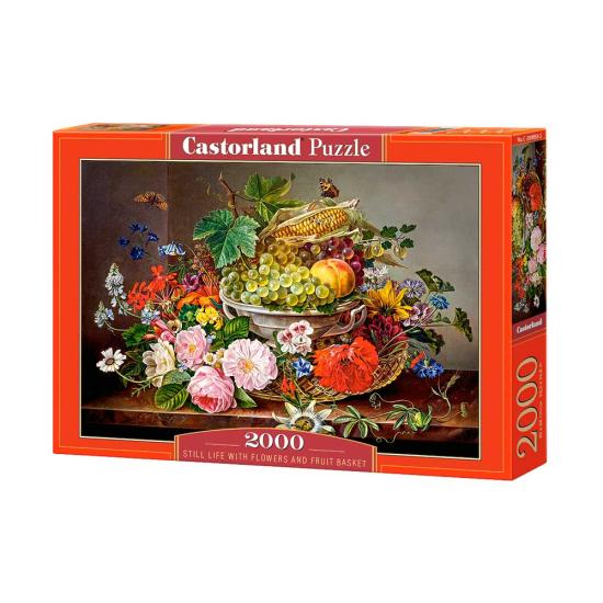 Puzzle Castorland Natureza-Morta com Flores e Cesta de Frutas 2