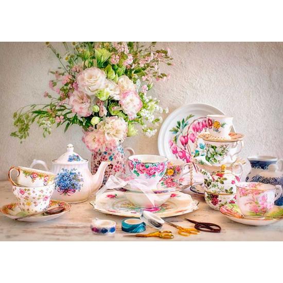 Puzzle Castorland Natureza Morta com Porcelana e Flores 5