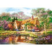 Puzzle Castorland Cabin no Lago da Floresta Verde de 3000