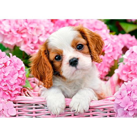 Puzzle Castorland Cachorro em Flores Cor de Rosa 180 peças