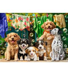 Puzzle Castorland Filhotes, Roupa Para Lavar E Pássaros 100 Peça