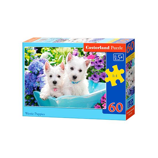 Puzzle Castorland Cachorros Westie 60 peças Puzzle Castorland Cachorros Westie 60 peças