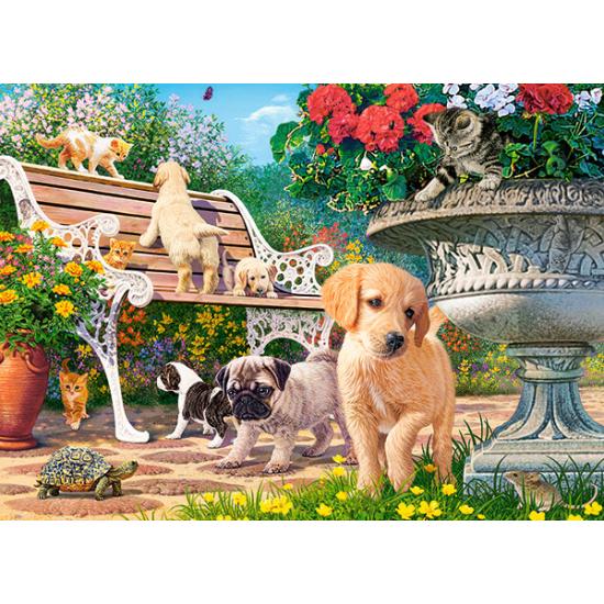 Puzzle Castorland Cachorros Brincando de Esconde-Esconde 100 Pe?