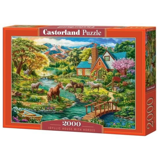 Puzzle Castorland Casa idílica com Cavalos de 2000 Peças
