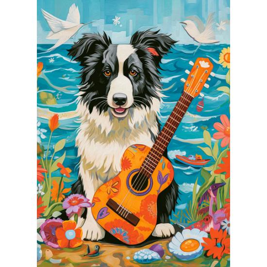 Puzzle Castorland Collie, Guitarra E O Mar de 100 Peças