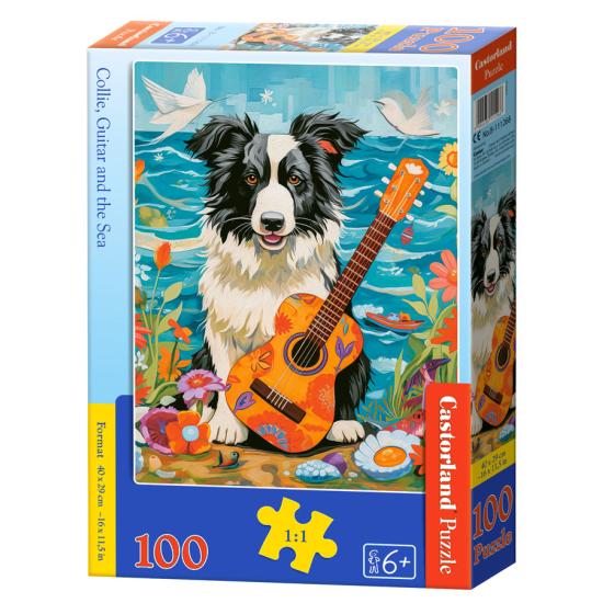 Puzzle Castorland Collie, Guitarra E O Mar de 100 Peças