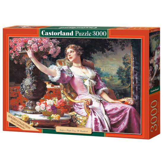 Puzzle Castorland Senhora com Vestido Lilás e Flores 3000 Peças