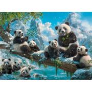 Puzzle Castorland Diversão De Inverno Dos Pandas de 2000 Peças