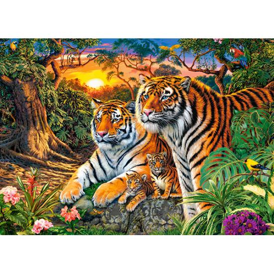 Puzzle Castorland Familia de Tigres de 180 pçs Puzzle Castorland Familia de Tigres de 180 pçs