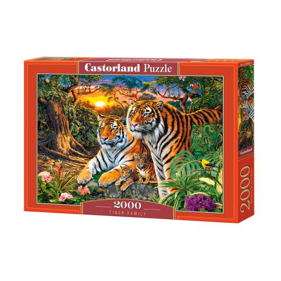 Puzzle Castorland Família Tigre de 2000 peças
