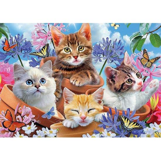 Puzzle Castorland Gatinhos, Flores e Borboletas de 120 Pz