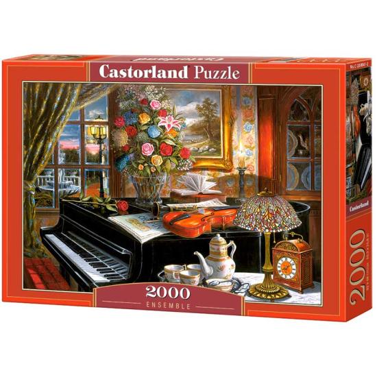 Puzzle Castorland ao lado do piano de 2000 peças