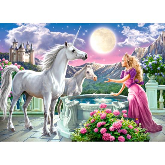 Puzzle Castorland A Princesa e Seus Unicórnios 120 Peças