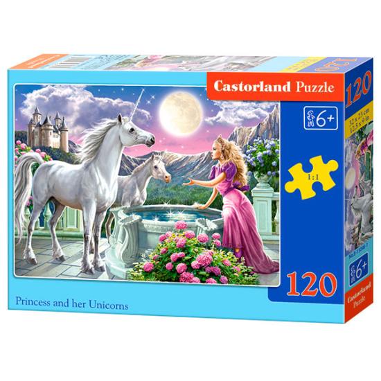 Puzzle Castorland A Princesa e Seus Unicórnios 120 Peças