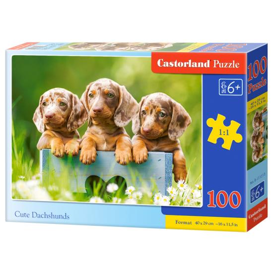 Puzzle Castorland Dachshunds Fofos de 100 Peças