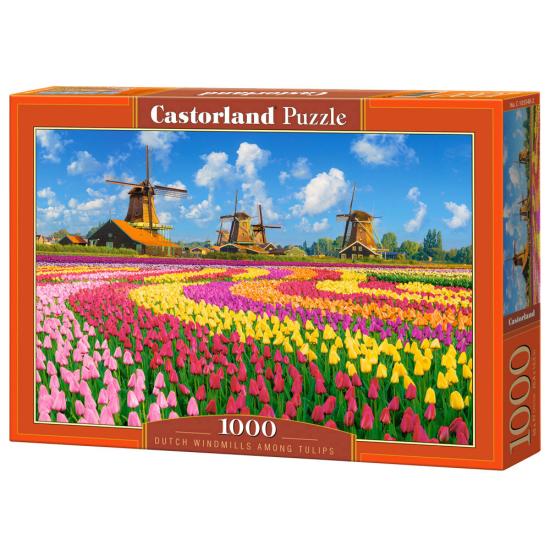 Puzzle Castorland Moinhos Holandeses Entre Tulipas 1000 Peças