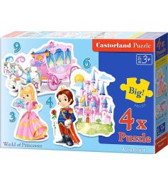Puzzle Castorland Mundo de Príncipes e Princesas 3+4+6+9