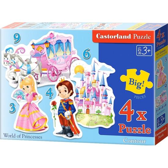 Puzzle Castorland Mundo de Príncipes e Princesas 3+4+6+9