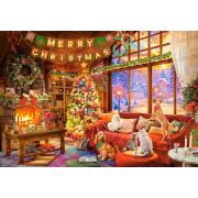 Puzzle Castorland Noite De Natal Com Animais De Estimação 1000 P