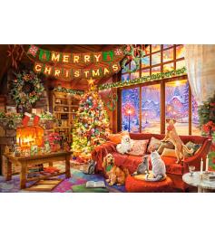 Puzzle Castorland Noite De Natal Com Animais De Estimação 1000 P