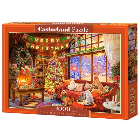 Puzzle Castorland Noite De Natal Com Animais De Estimação 1000 P
