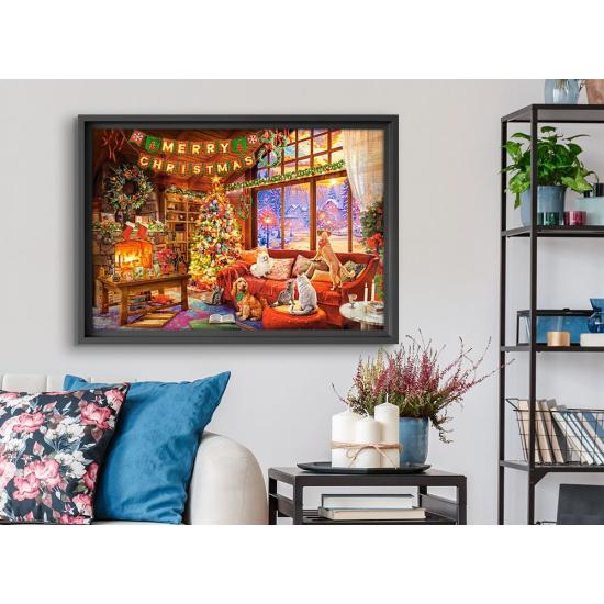 Puzzle Castorland Noite De Natal Com Animais De Estimação 1000 P