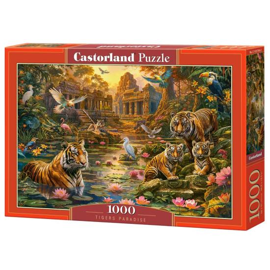 Puzzle Castorland Paraíso Dos Tigres 1000 peças Puzzle Castorland Paraíso Dos Tigres 1000 peças