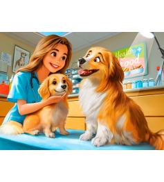 Puzzle Castorland Cães No Veterinário 120 peças