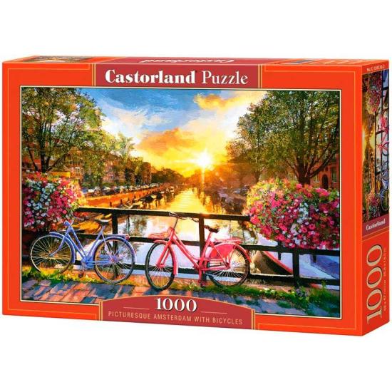 Puzzle Castorland Pitoresca Amsterdam com Bicicletas 1000 Pz