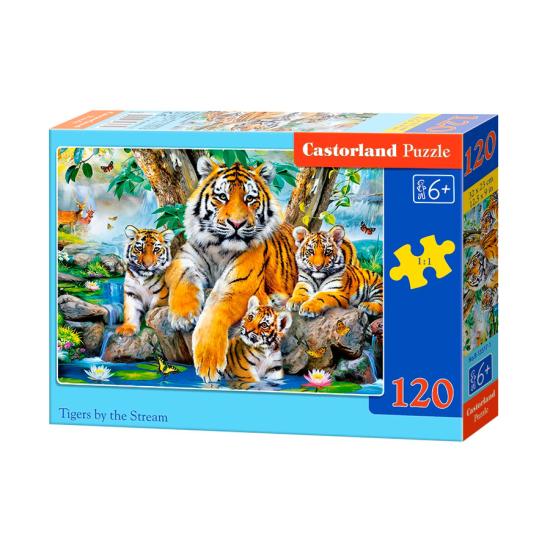 Puzzle Castorland Tigres no Córrego de 120 peças
