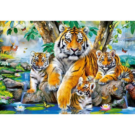 Puzzle Castorland Tigres no Riacho de 1000 peças Puzzle Castorland Tigres no Riacho de 1000 peças