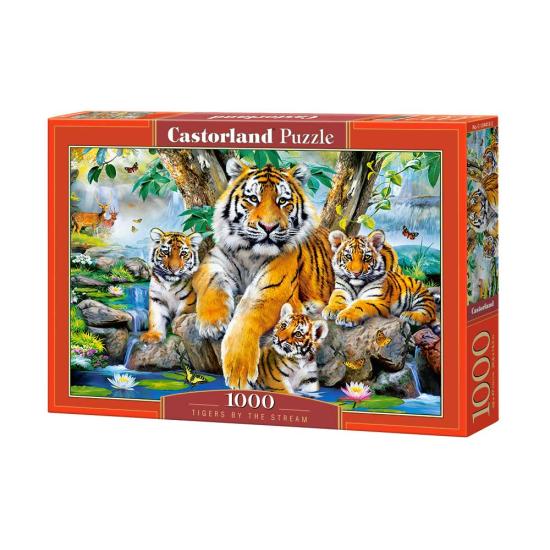Puzzle Castorland Tigres no Riacho de 1000 peças Puzzle Castorland Tigres no Riacho de 1000 peças