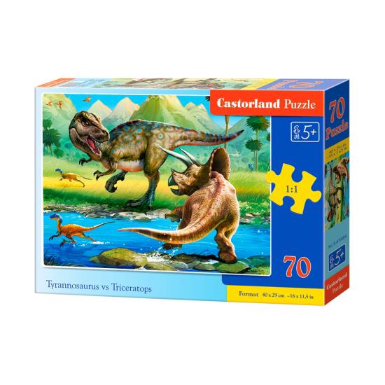 Puzzle Castorland Tiranossauro vs. Triceratops 70 peças
