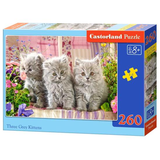 Puzzle Castorland Três Gatinhos Cinza 260 Peças