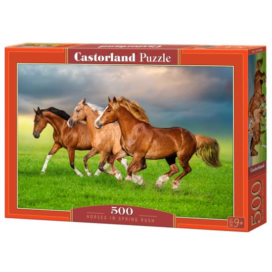 Puzzle Castorland Cavalos Na Corrida Da Primavera de 500 peças