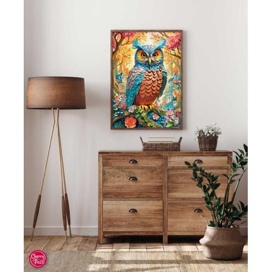 Puzzle Cherry Pazzi Coruja Emplumada de 1000 peças