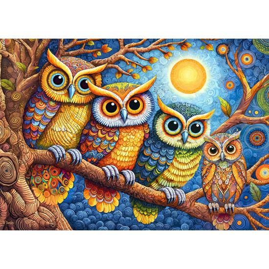 Puzzle Cherry Pazzi Corujas Ao Luar de 500 Peças